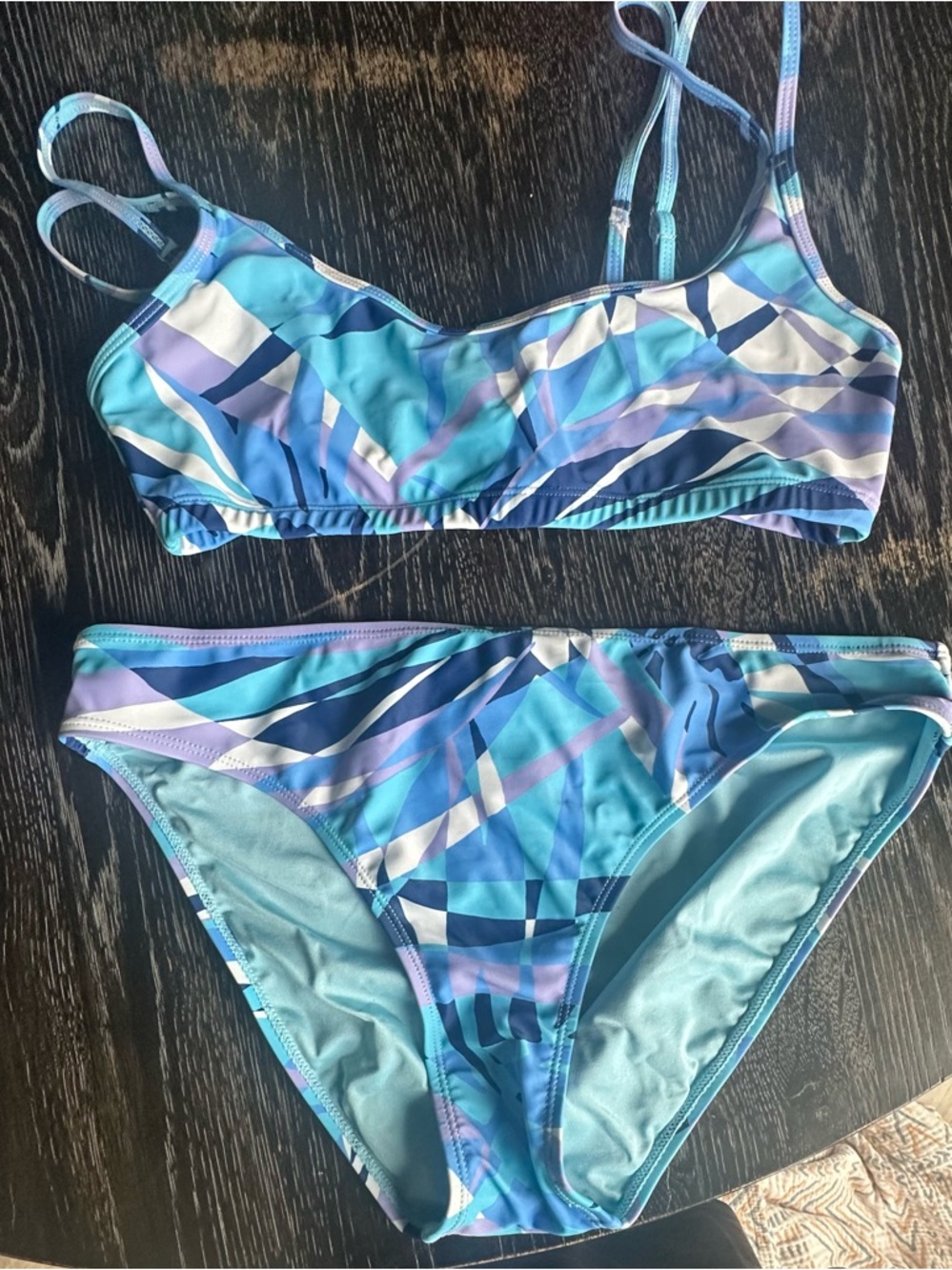 Spyder Light Teal Swim Top and bottom